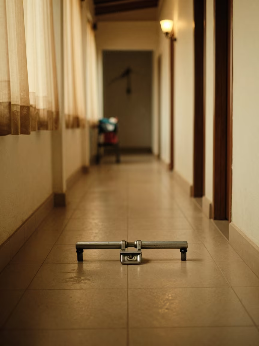 Rollaway Bed Latch Kit in Mbuji-Mayi Corridor in in a quiet guest corridor in Mbuji-Mayi