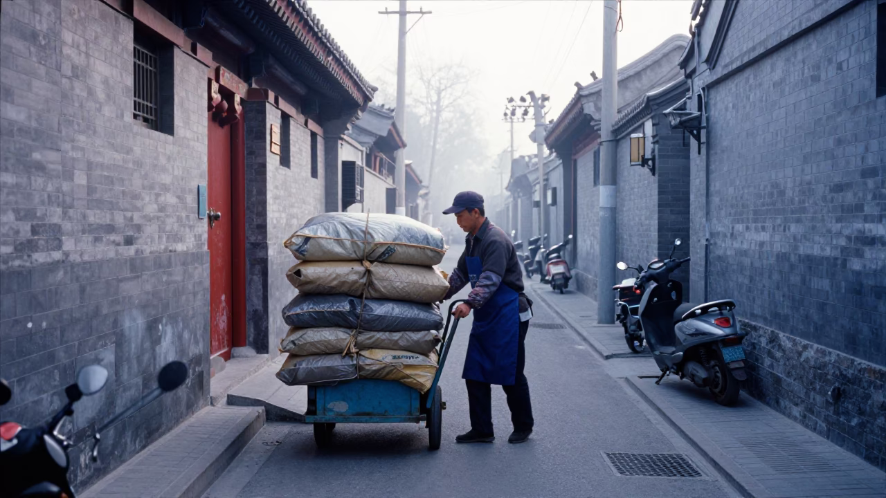Rolling Cart in Beijing in in Beijing, China