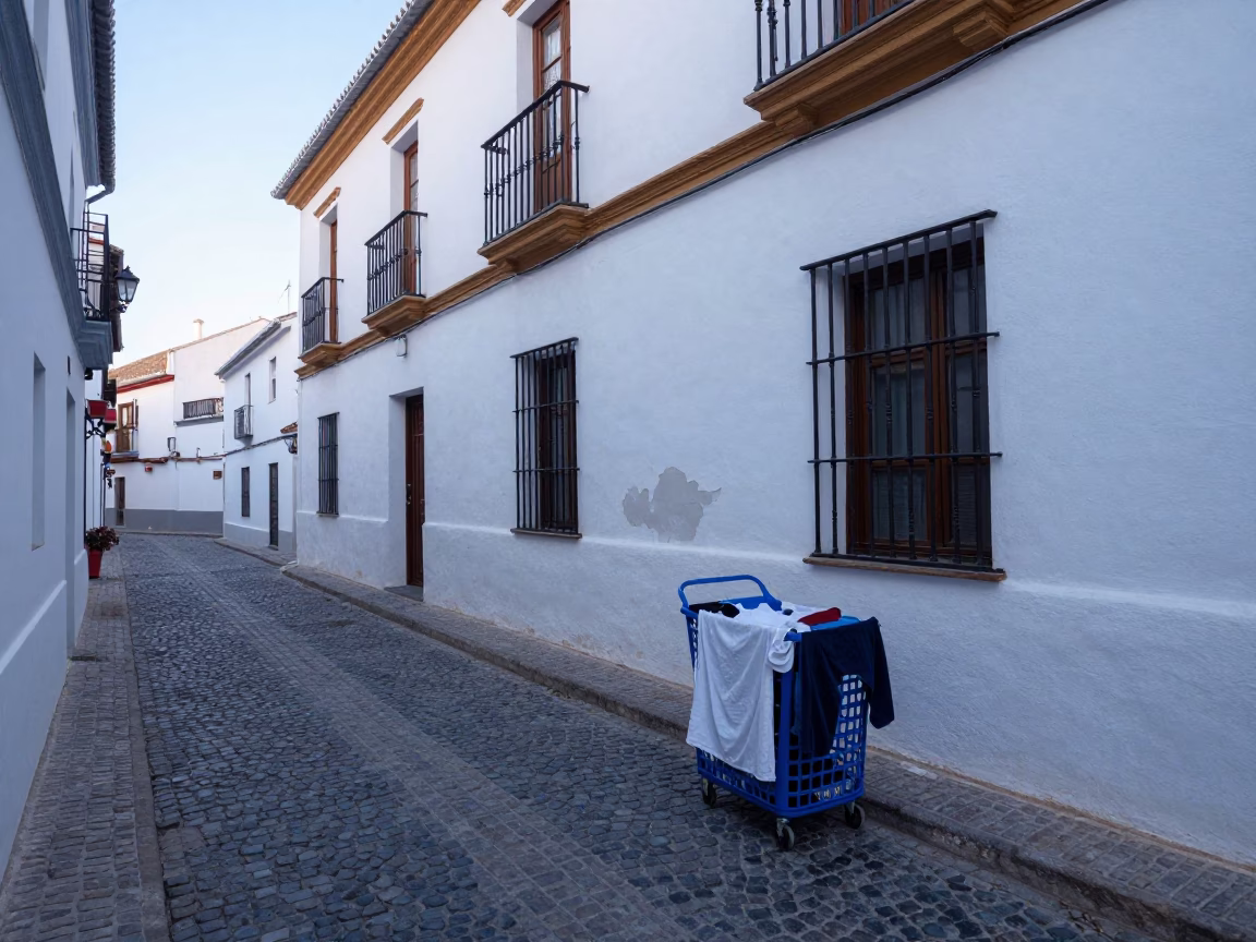 Rolling Cart in Granada at Early Morning Light in in Granada, Spain