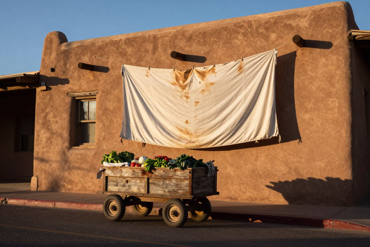Rolling Cart in Santa Fe in in Santa Fe, New Mexico, United States