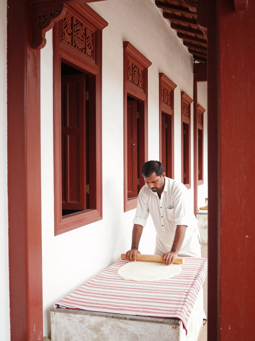 Rolling Dough in Kochi in in Kochi, India