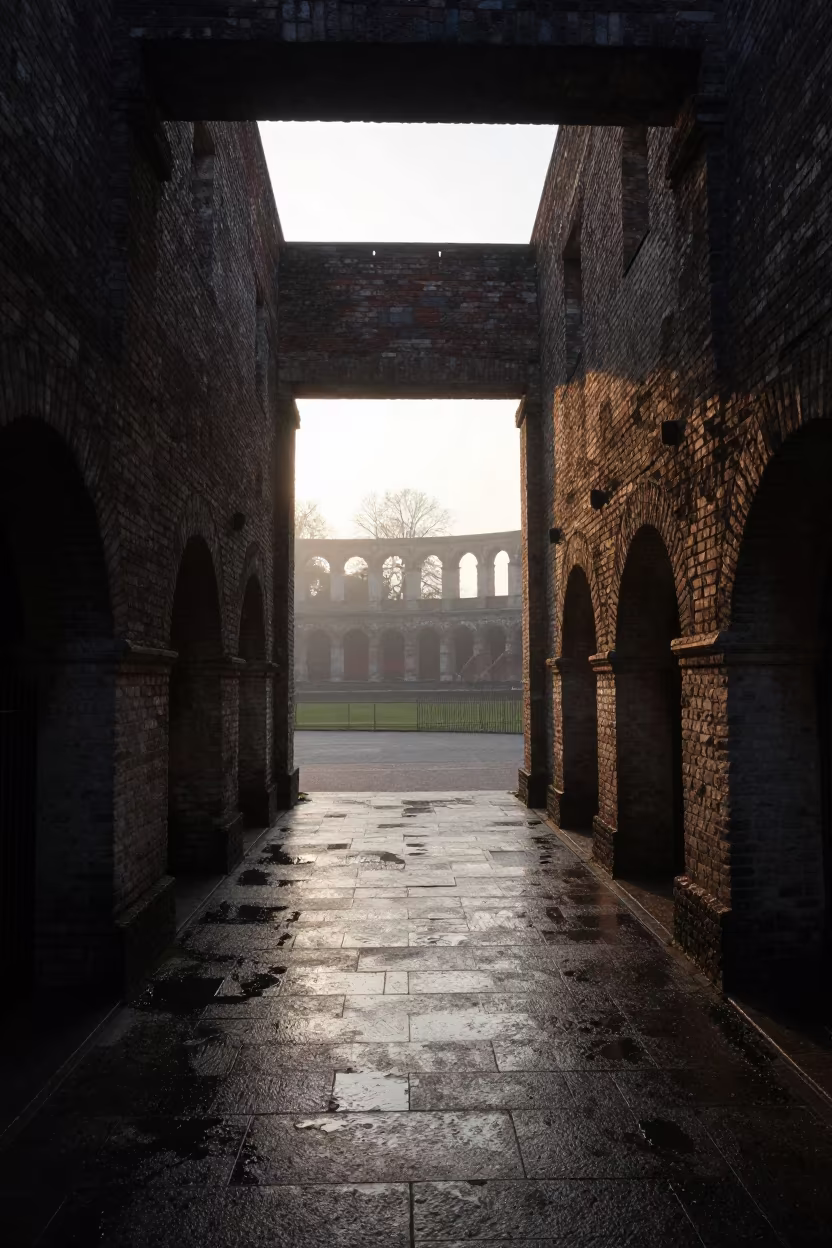 Roman Arena Passageway Morning Light in inside a skylit passageway in Chelmsford