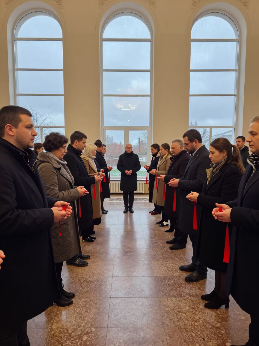 Romanian Martisor Ceremony in Kazan Hall in in a ceremonial hall in Kazan