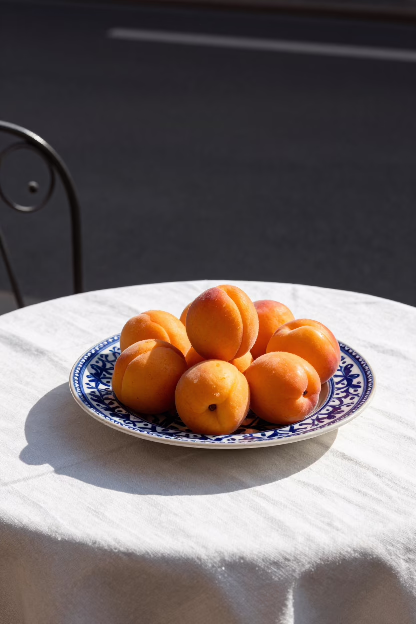 Rome Apricots at Honeyed Evening Light in in Rome, Italy