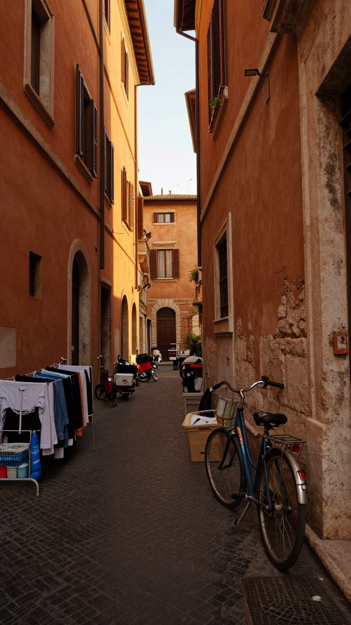 Rome Bicycle at Golden Hour in in Rome, Italy