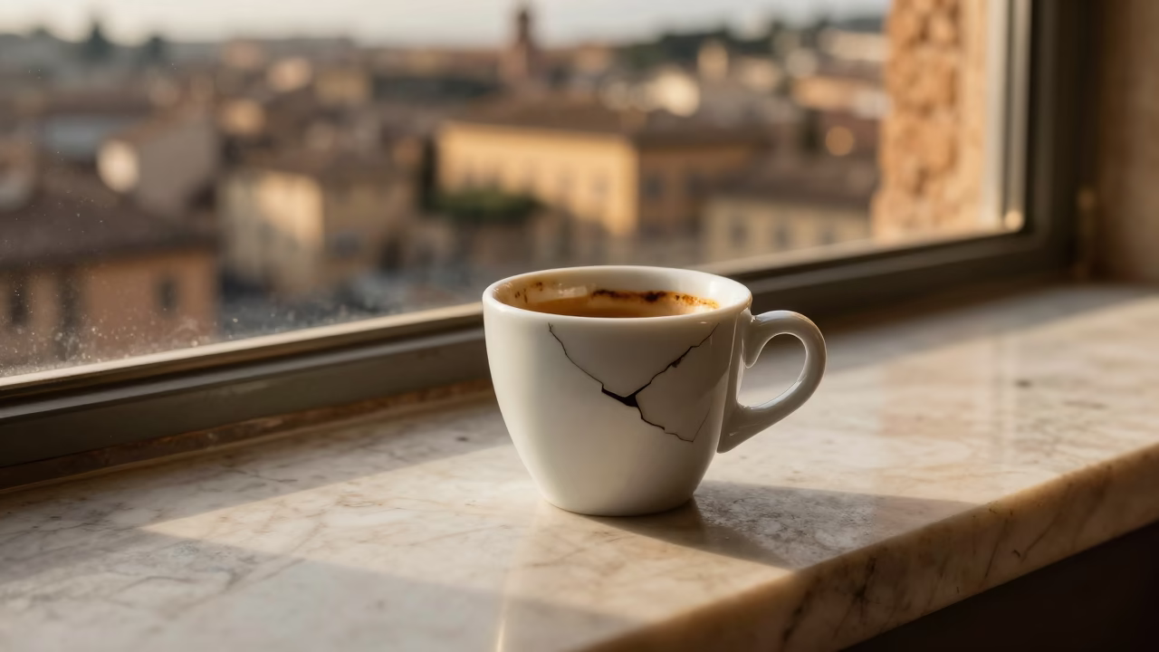 Rome Chipped Espresso Cup in in Rome, Italy