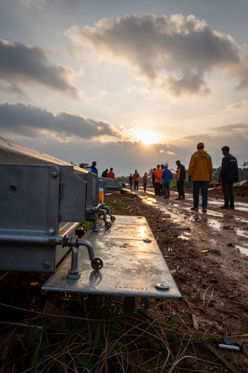 Roof Hatch Key Locker Muddy Road Nagaland in at a muddy site access road in Nagaland