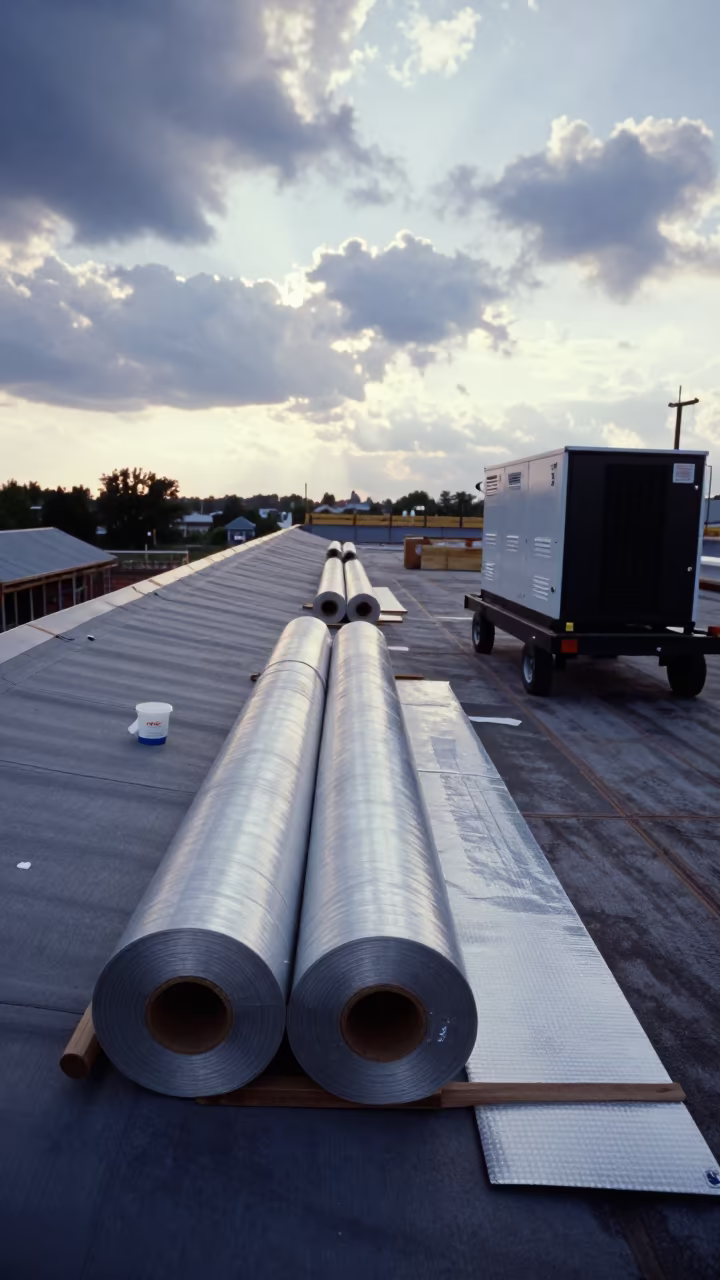 Roofing Materials on Kansas City Construction Deck in on an active construction deck in Kansas City