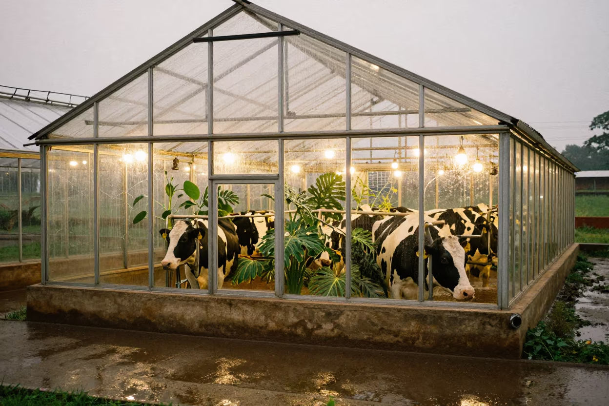 Rooftop Greenhouse in Garoua Dairy Parlor in in a dairy milking parlor in Garoua