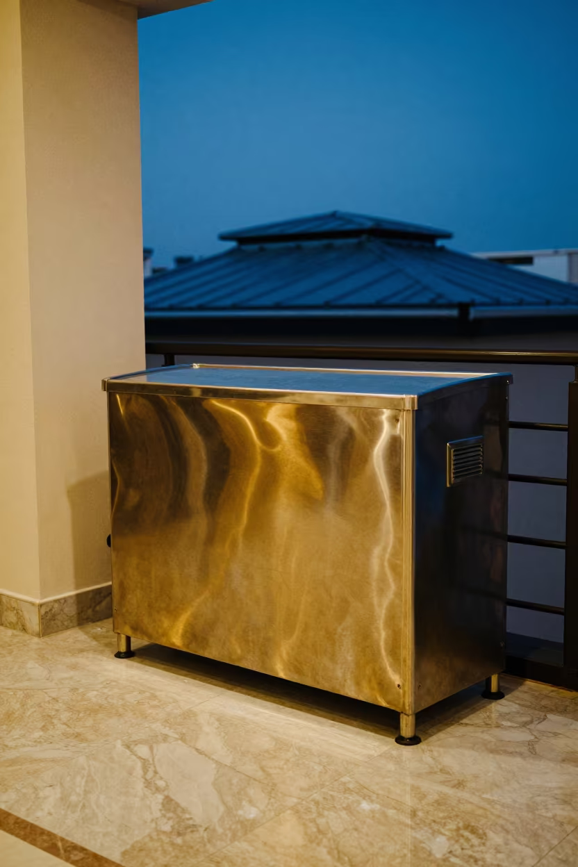 Rooftop Heater Cover Bin Twilight Lobby in inside a hotel lobby near Amarah