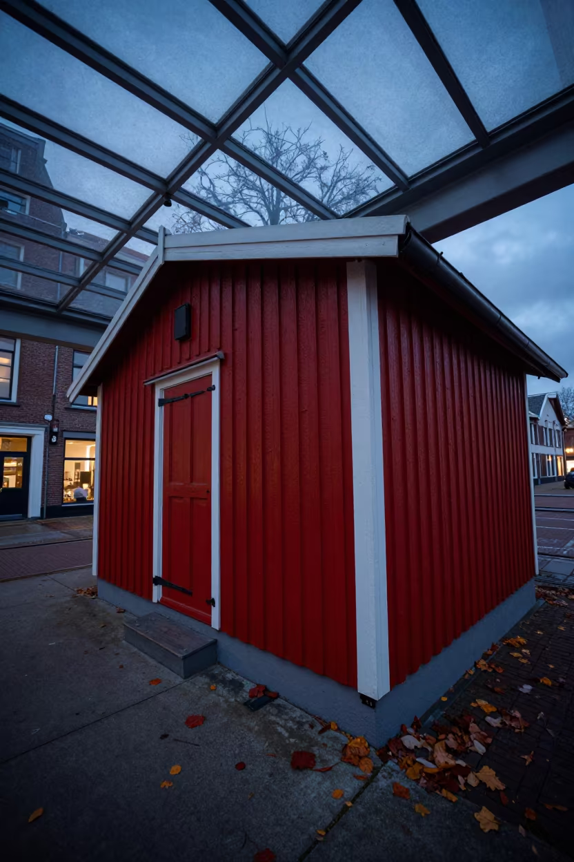 Rorbu Cabin Twilight in Zoetermeer Passageway in inside a skylit passageway in Zoetermeer