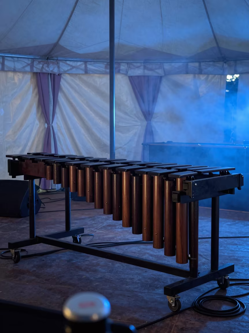 Rosewood Marimba Under Circus Tent Twilight in under a circus tent in Richmond, Melbourne