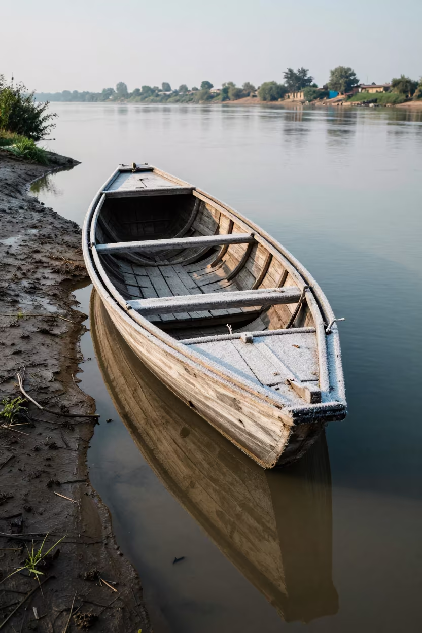 Rotting Boat Skeleton on Multan Riverbank in near Multan