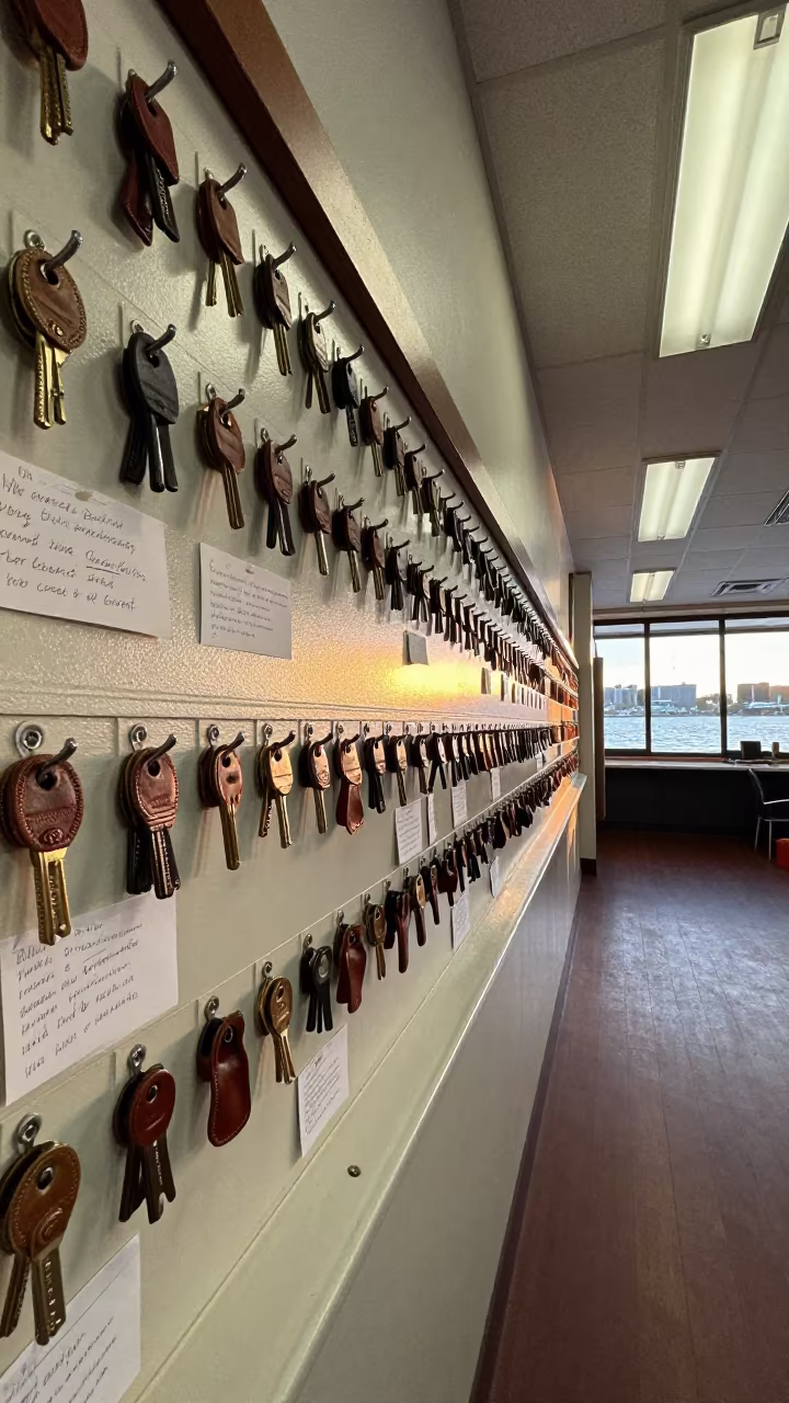 Route Key Locker Wall Sydney Dispatch Office in inside a dispatch office above the dock in Sydney