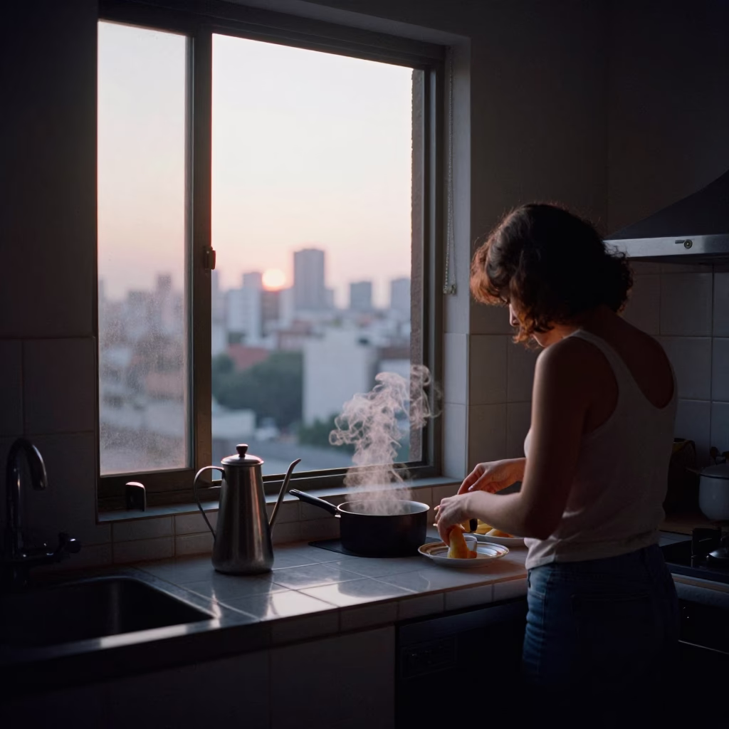 Routine Apartment in Mexico City at Nautical Dawn Light in in Mexico City, Mexico