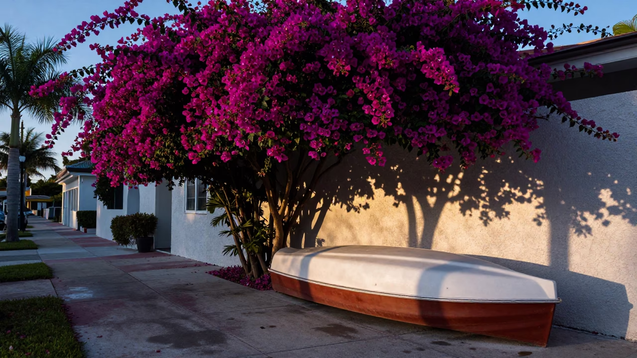 Rowboat Planter in Miami in in Miami, Florida, United States