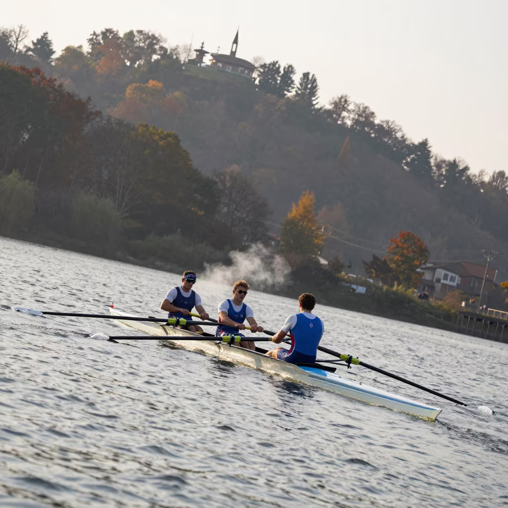 Rower on Hillside Near Bologna in Autumn in on a hillside near Bologna