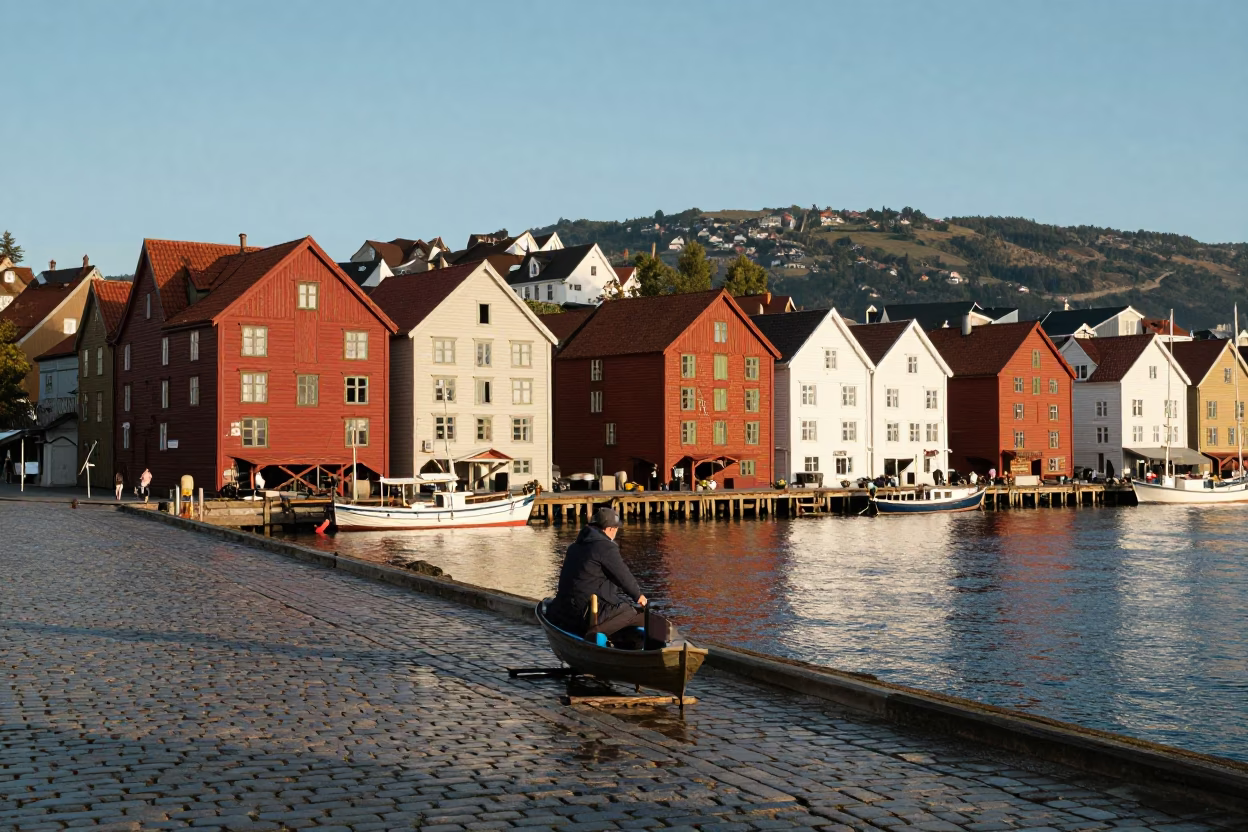 Rowing Boat in Bergen in in Bergen, Norway