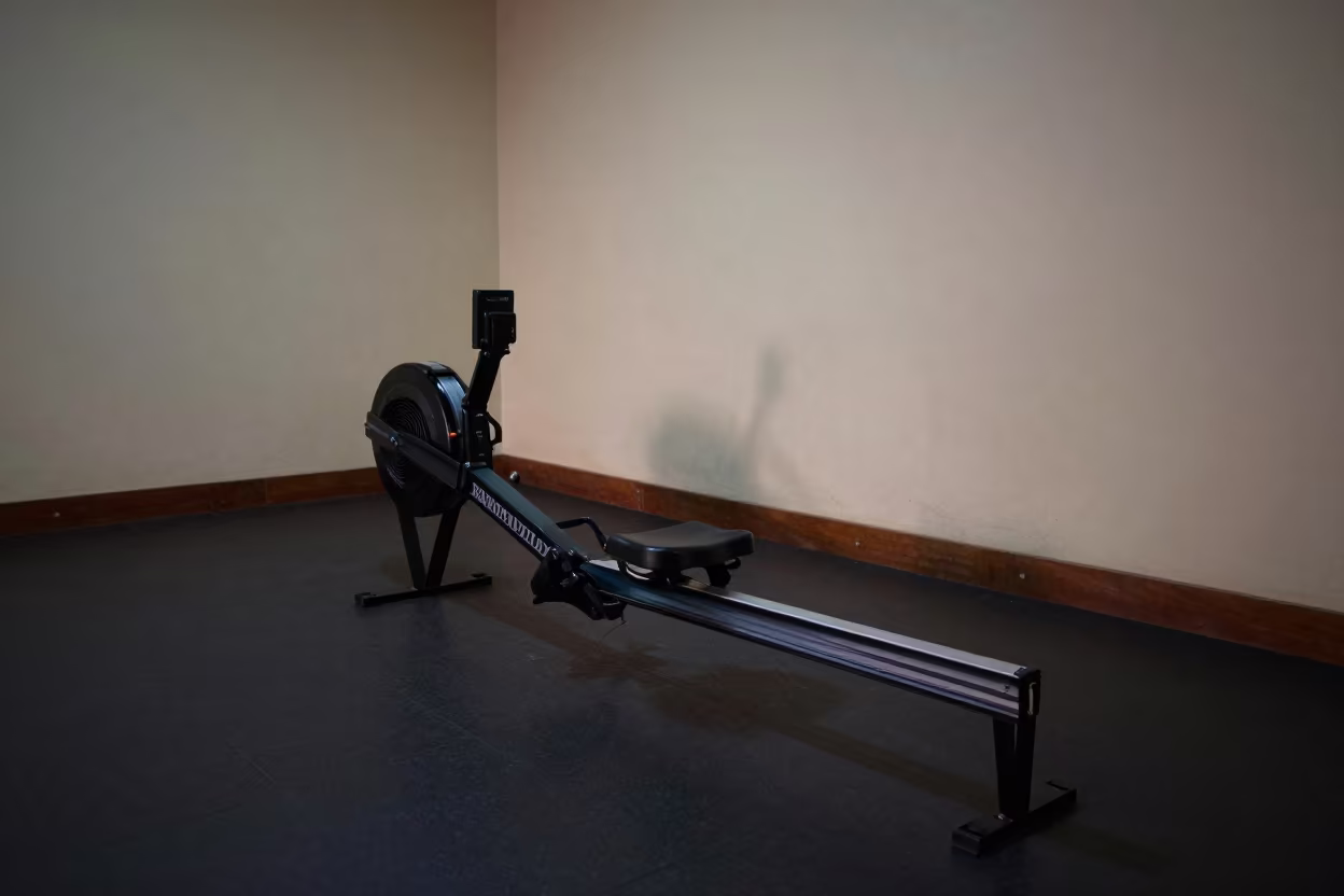 Rowing Spare Bin in Spin Studio Afternoon in inside a spin studio under class lights near Rahim Yar Khan