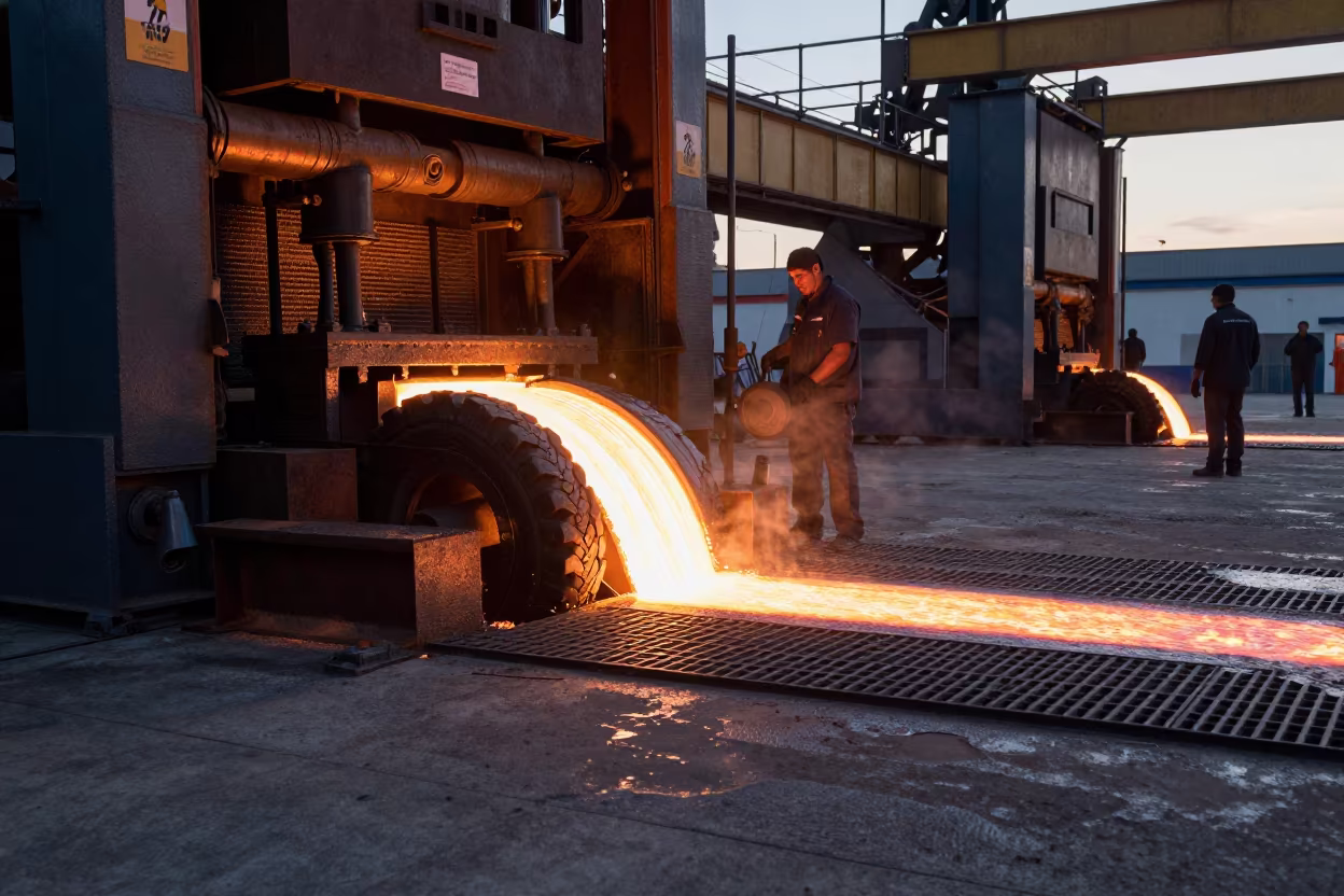 Rubber Molds Pressed at Torreón Factory Dock in at a loading dock near Torreón