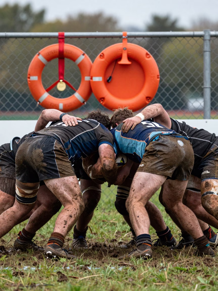 Rugby Scrums in Minna Muddy Fields in in Minna