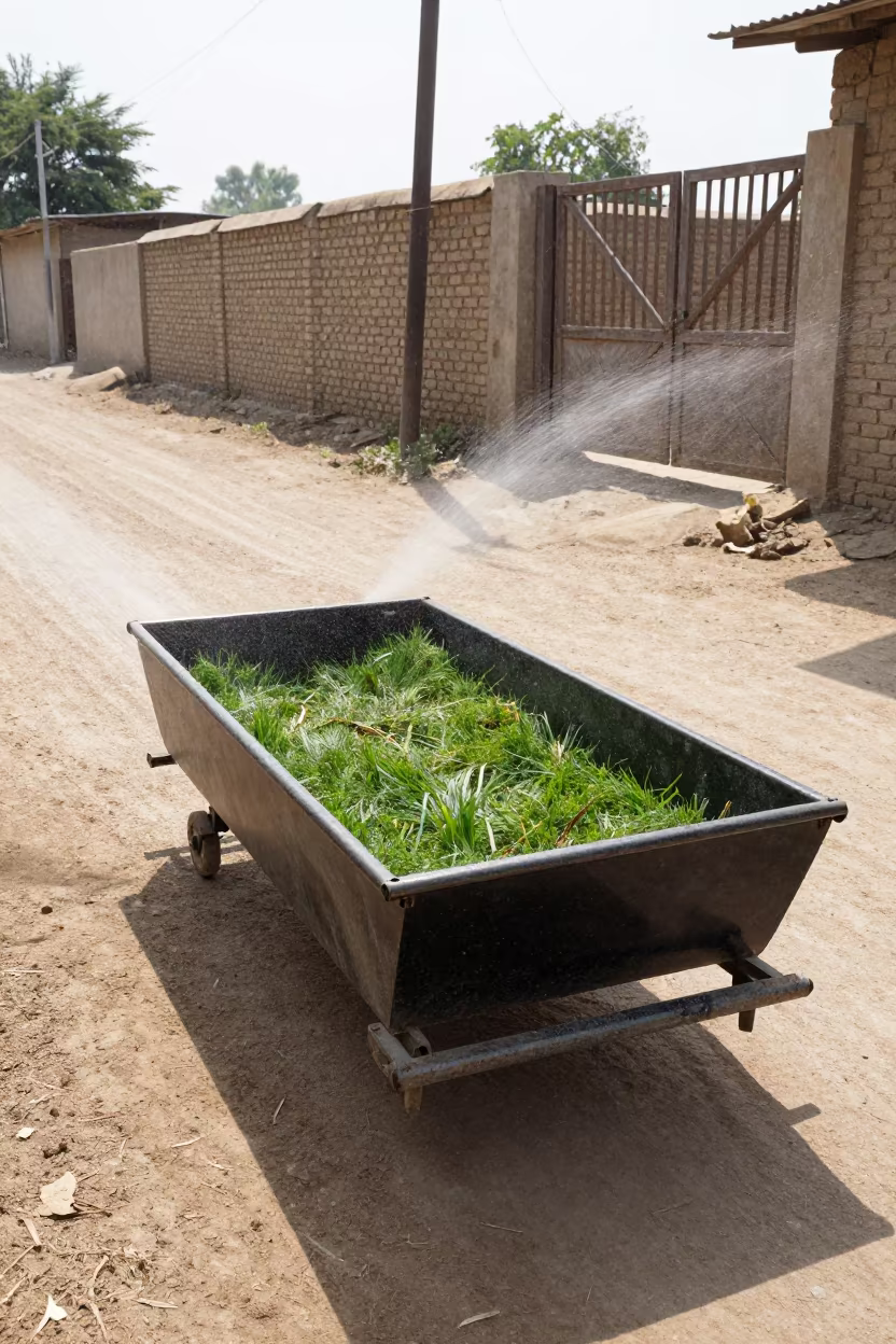 Rugby Sled Under Noon Sun in Lahore Lane in in a village lane near Lahore