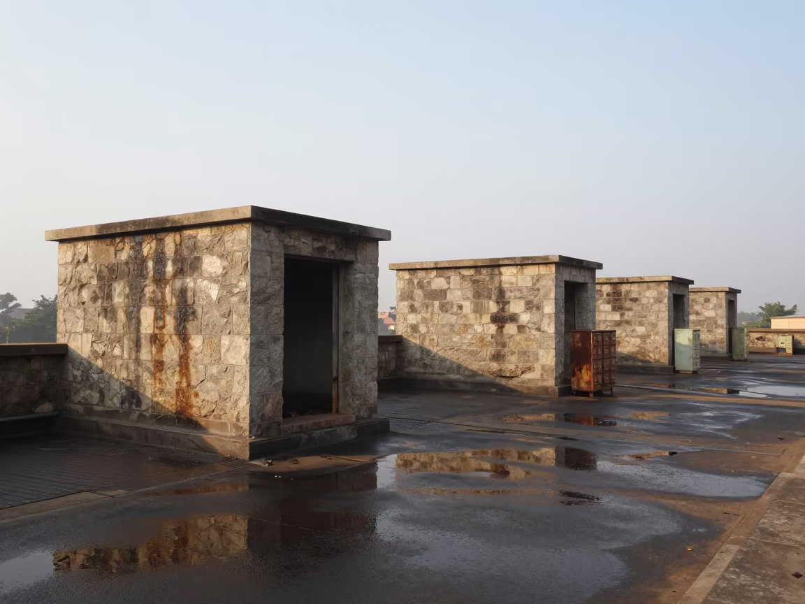 Ruined Stone Chambers Near Accra in among roofless stone chambers near Accra