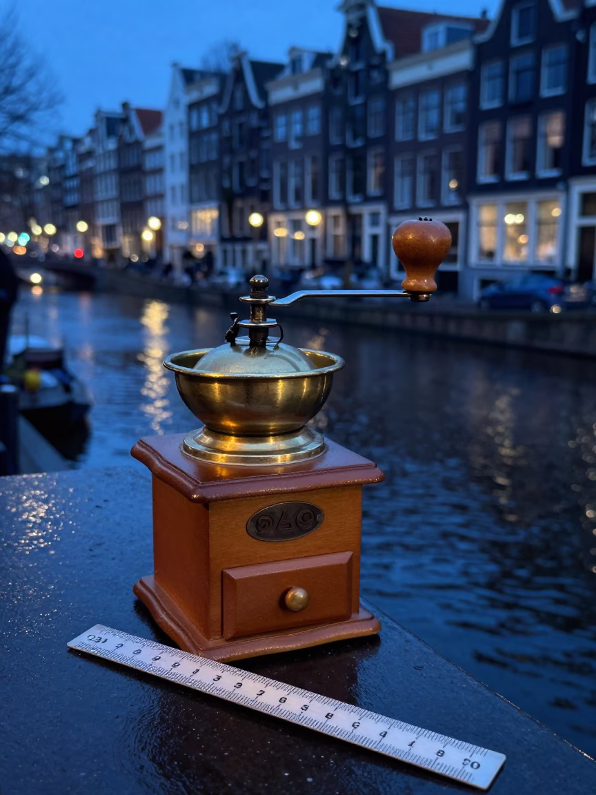 Ruler at Blue Hour in in Amsterdam, Netherlands