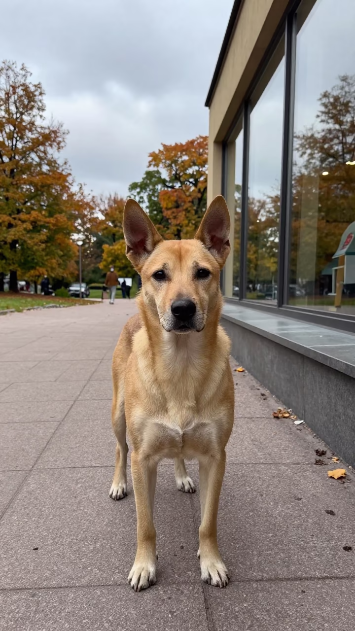 Russian Toy Portrait on Stockholm Park Path in along a quiet park path with soft open shade and a clean background in Stockholm