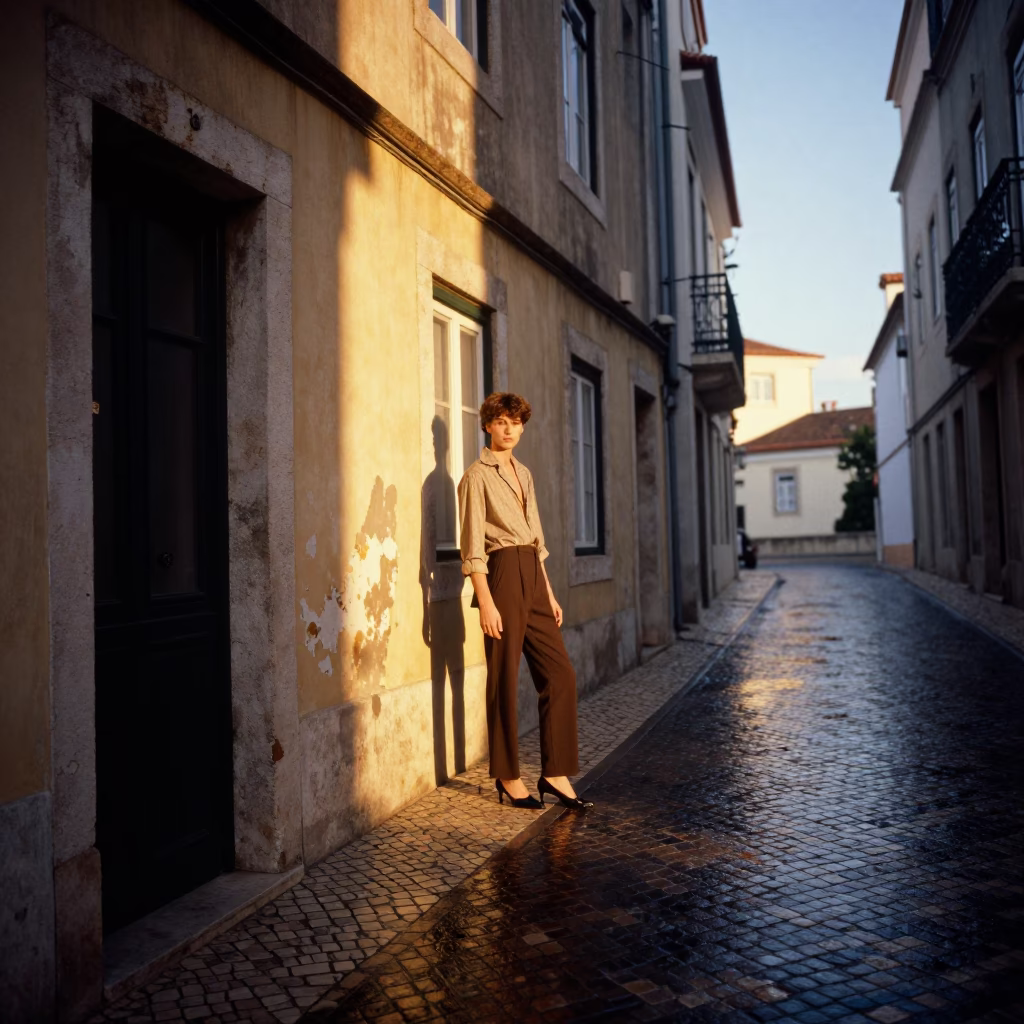 Rust in Lisbon at The Still Hours Before Dawn Light in in Lisbon, Portugal