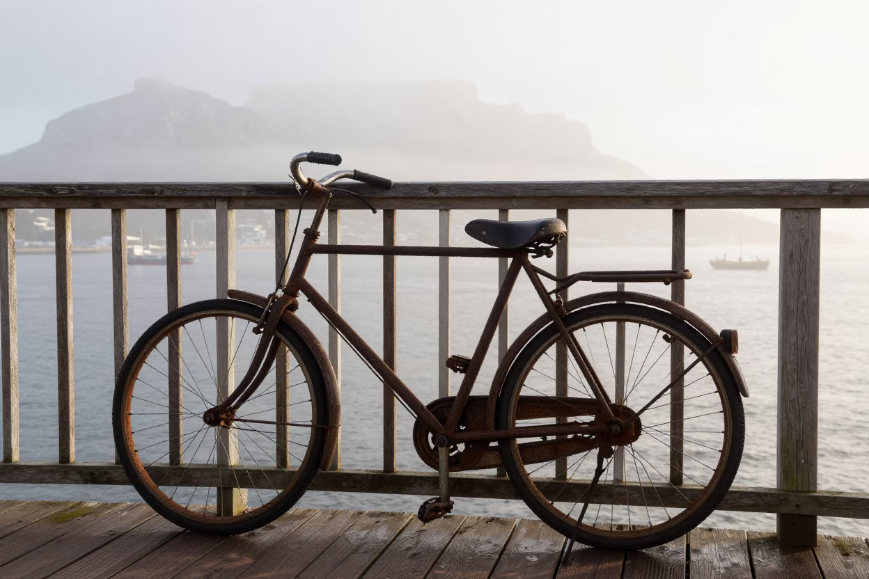 Rusted Bicycle in Cape Town in in Cape Town, South Africa