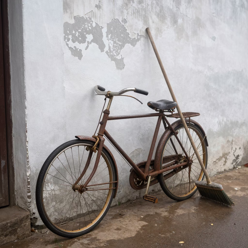 Rusted Bicycle in Phnom Penh in in Phnom Penh, Cambodia