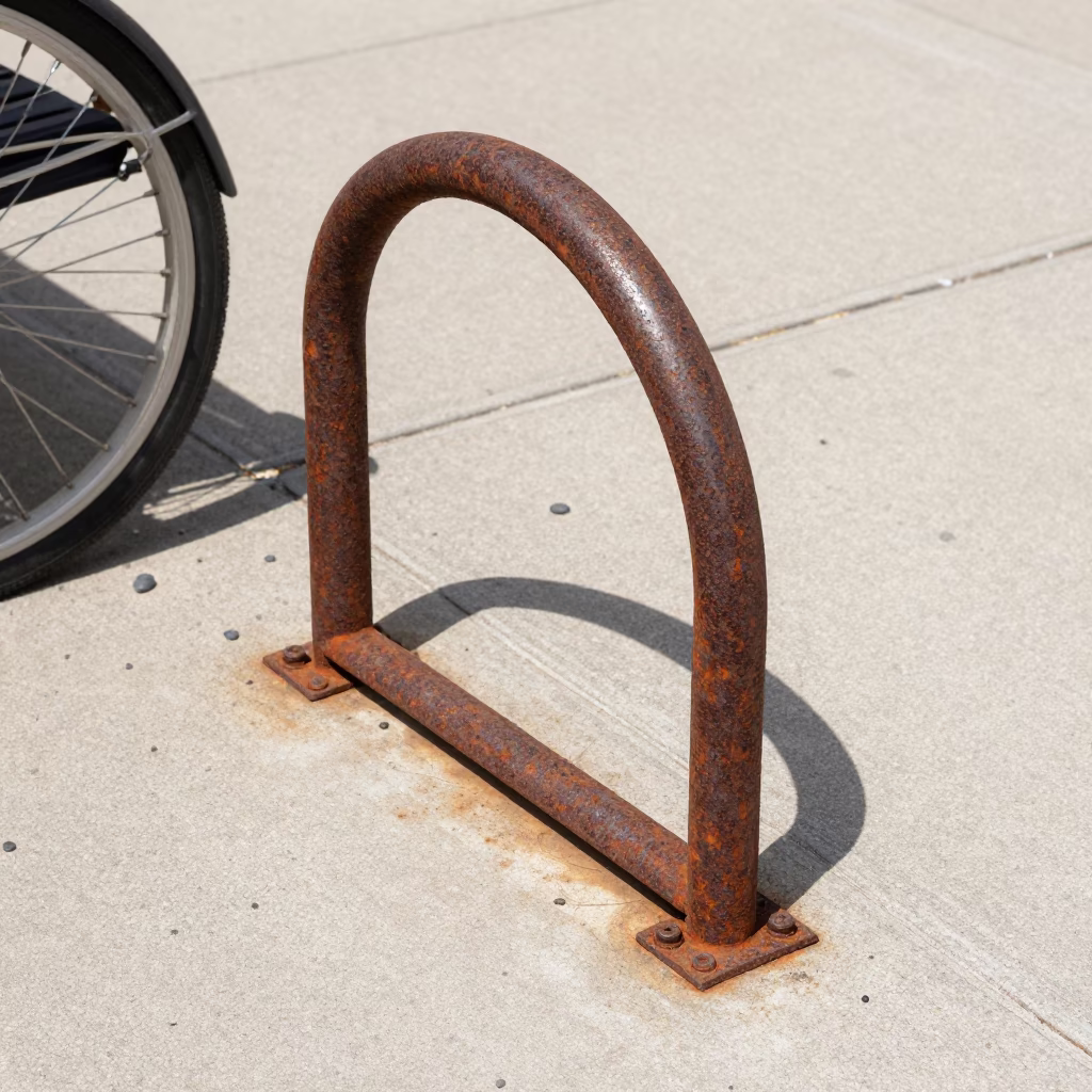 Rusted Bicycle Rack in Chicago in in Chicago, United States