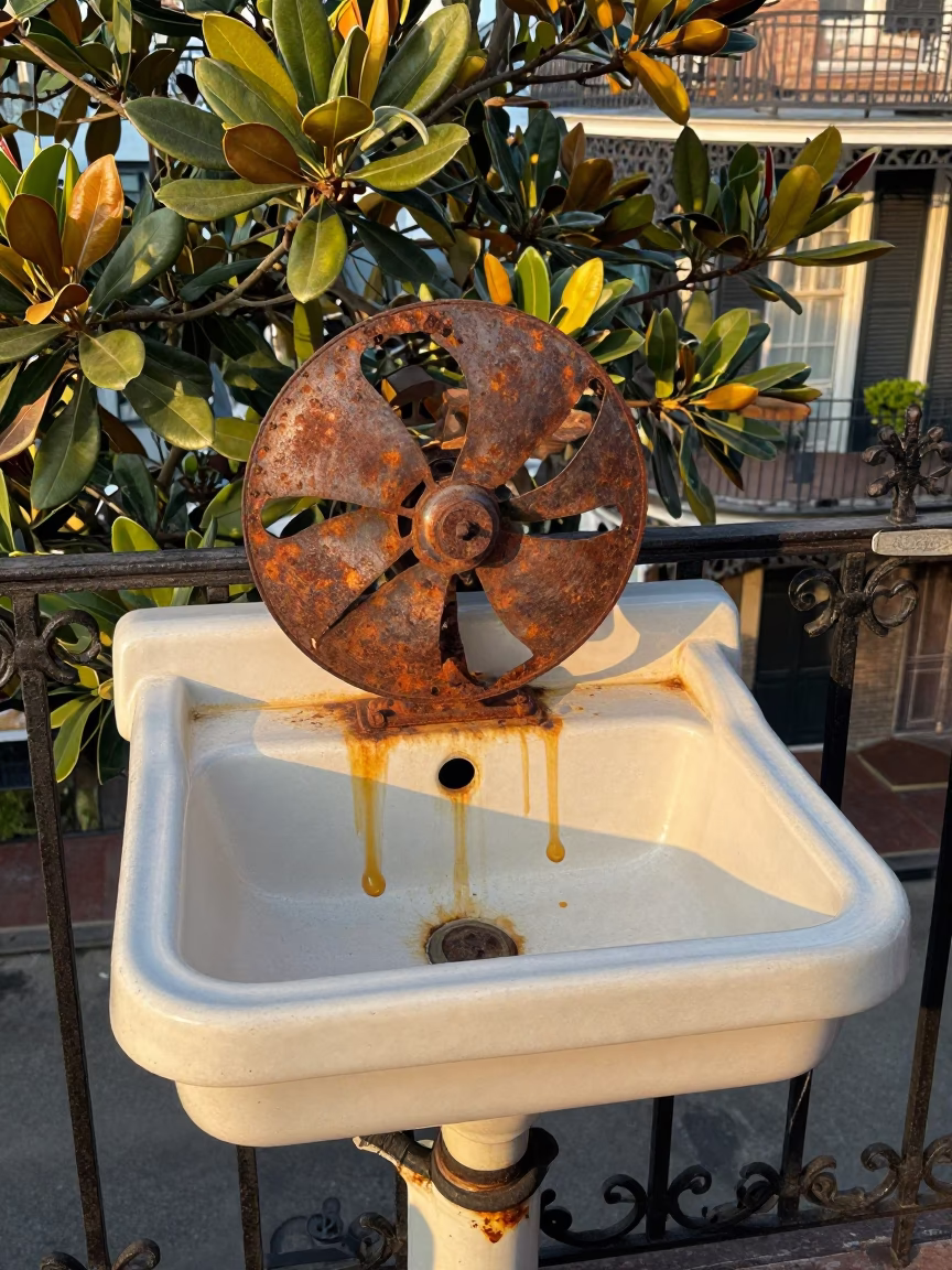 Rusted Fan in New Orleans in in New Orleans, Louisiana, United States