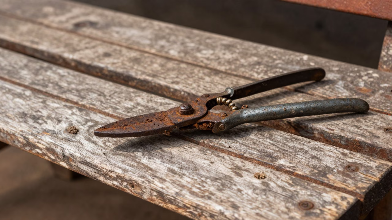 Rusted Garden Shears in Chennai in in Chennai, India