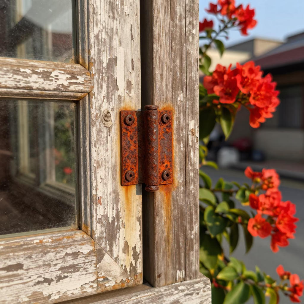 Rusted Hinge Screw in Kaohsiung in in Kaohsiung, Taiwan