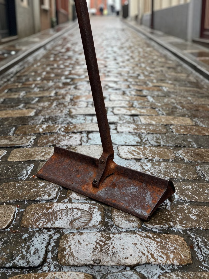 Rusted Iron Boot Scraper in Brussels in in Brussels, Belgium