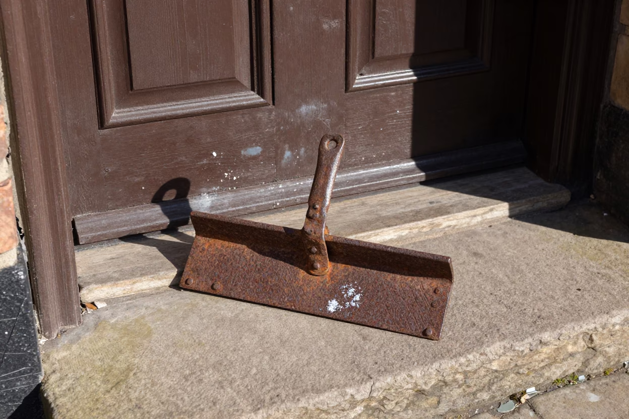 Rusted Iron Boot Scraper in Liverpool in in Liverpool, United Kingdom
