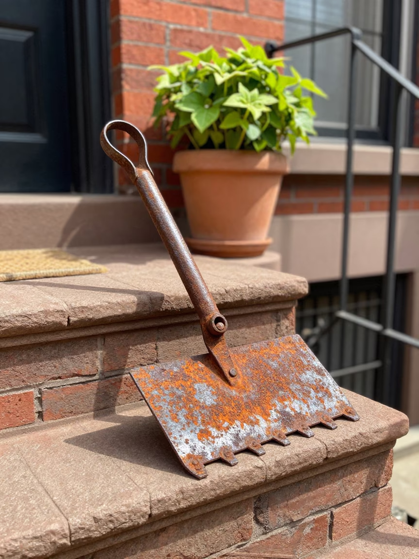 Rusted Iron Boot Scraper in Philadelphia in in Philadelphia, United States