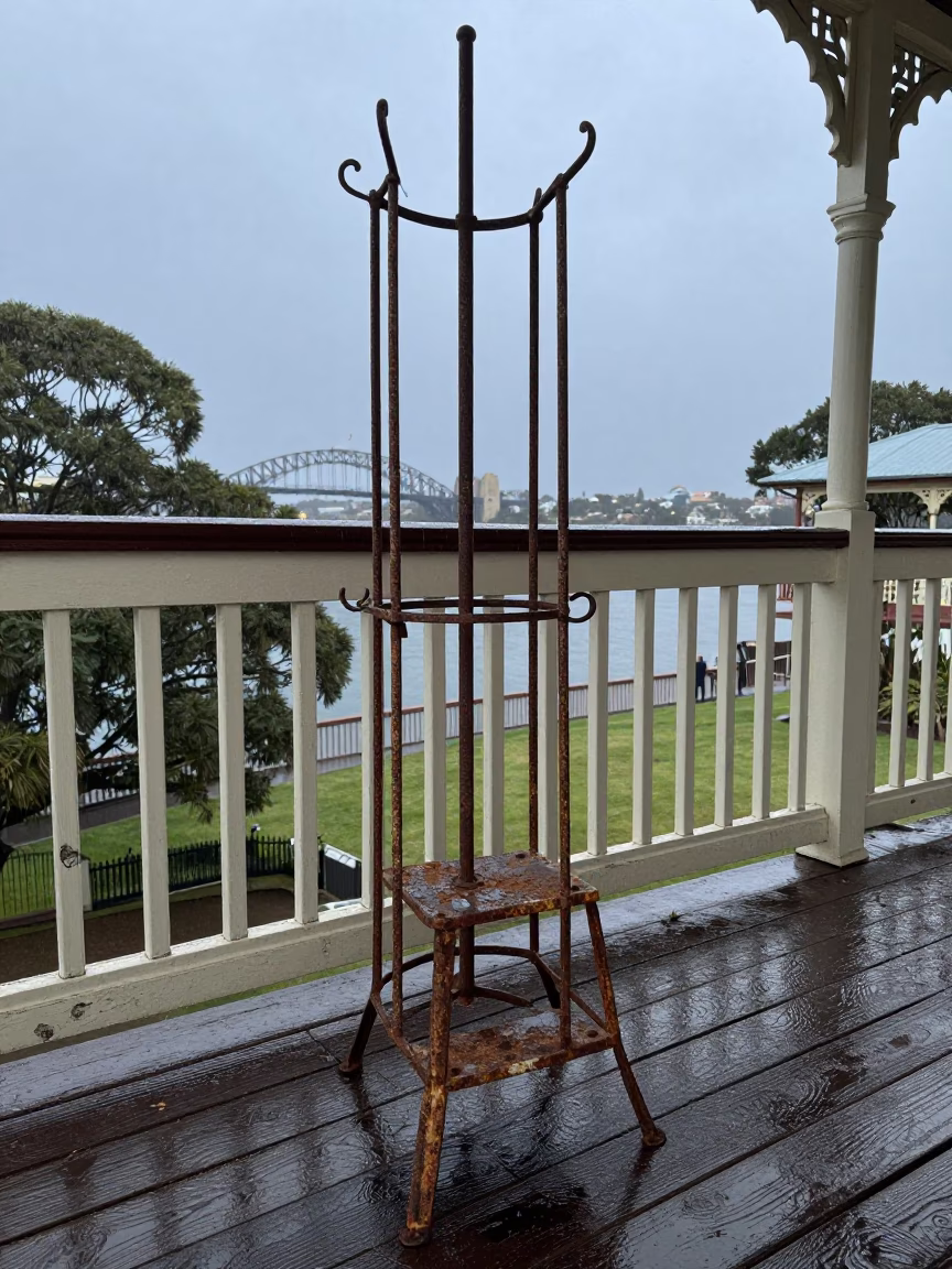 Rusted Iron Coat Stand in Sydney in in Sydney, Australia