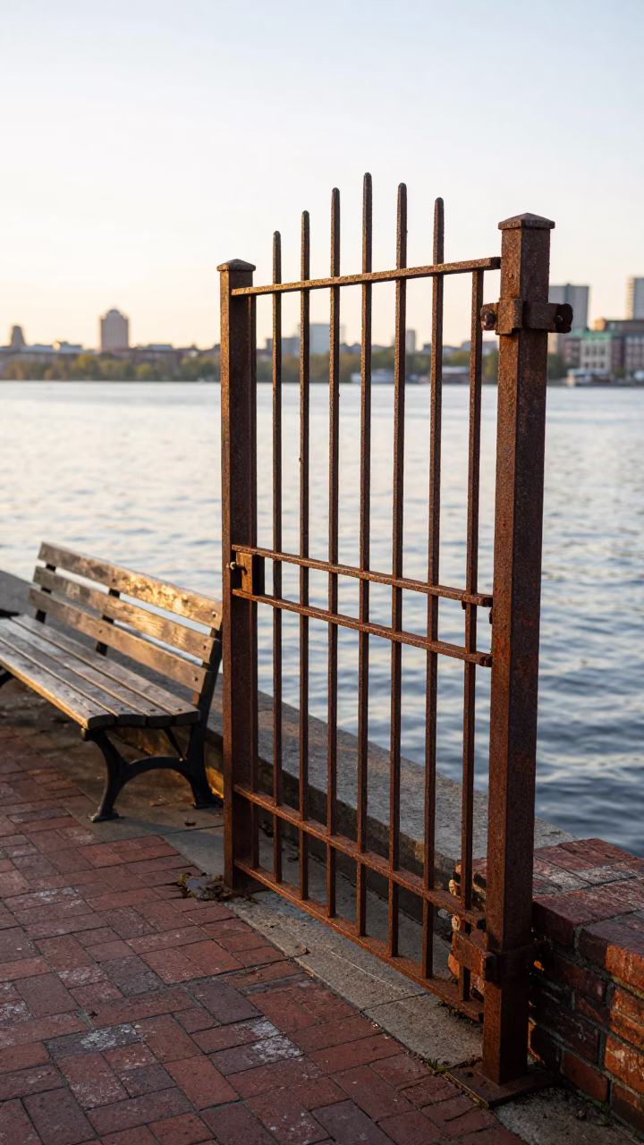 Rusted Iron Garden Gate in Boston in in Boston, United States