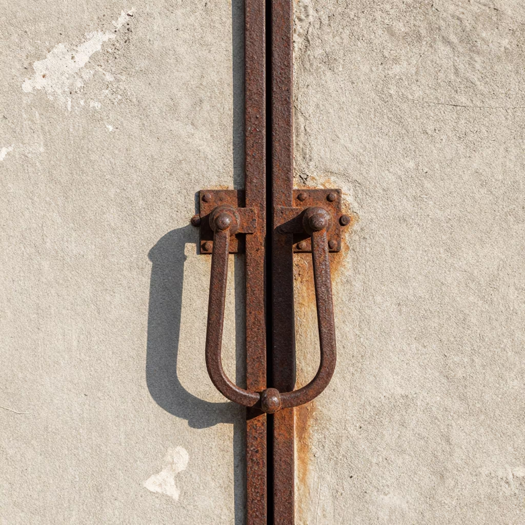 Rusted Iron Gate Handle in Busan in in Busan, South Korea