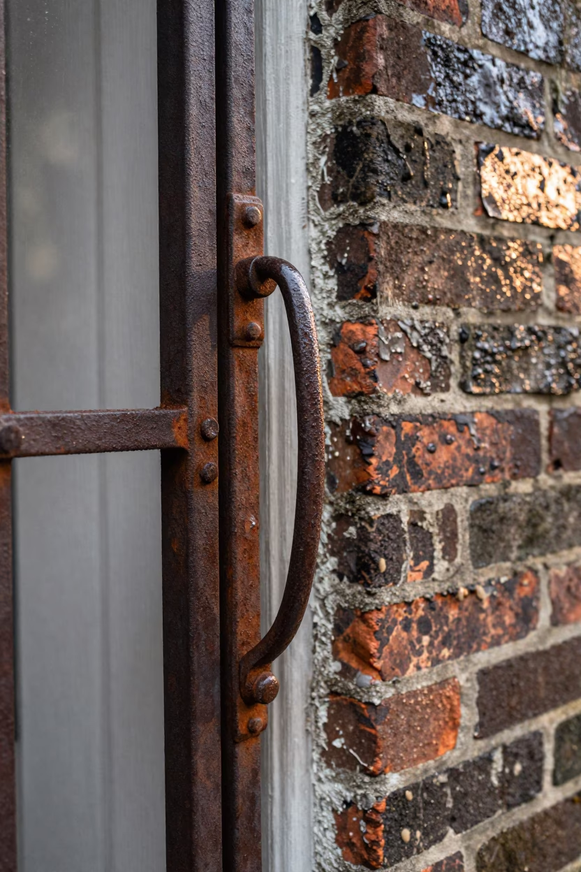 Rusted Iron Gate Handle in Charleston in in Charleston, United States
