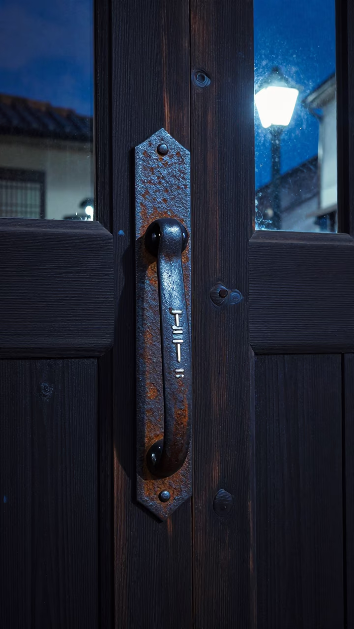 Rusted Iron Gate Handle in Fukuoka in in Fukuoka, Japan
