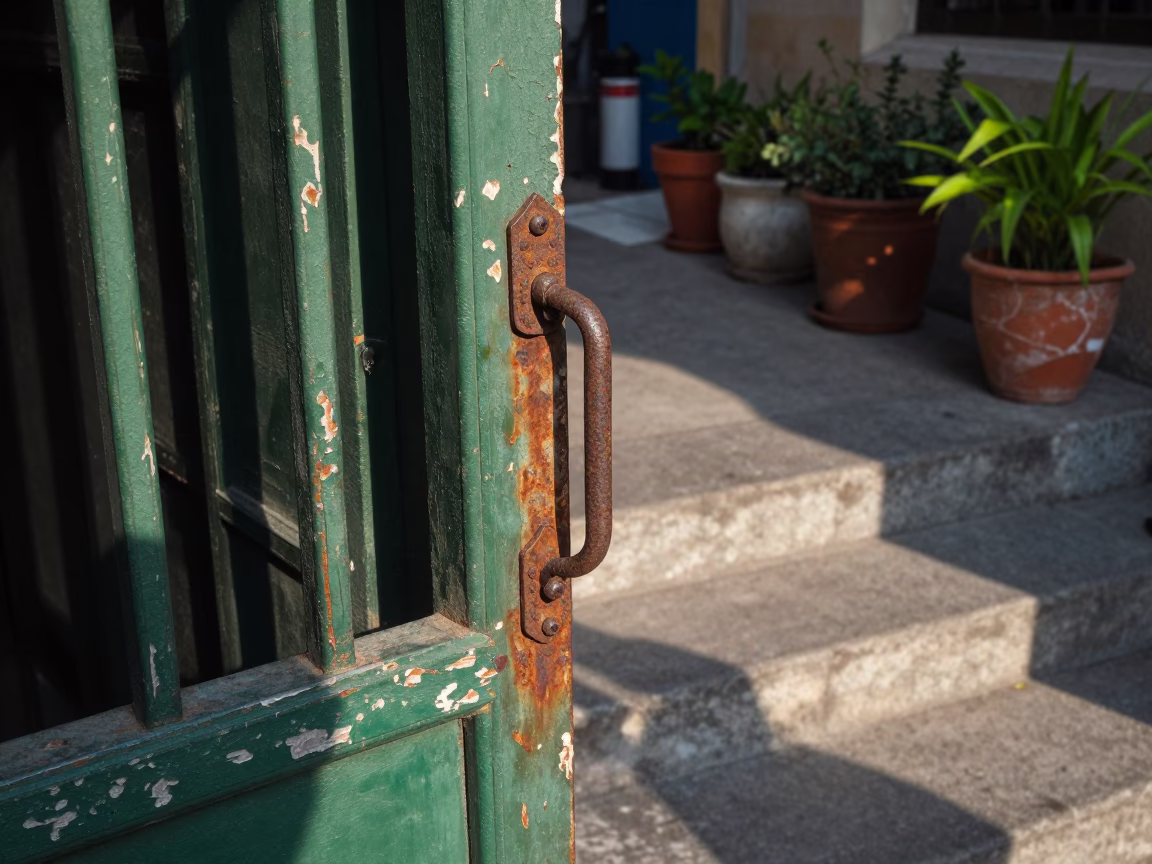 Rusted Iron Gate Handle in Ho Chi Minh City in in Ho Chi Minh City, Vietnam