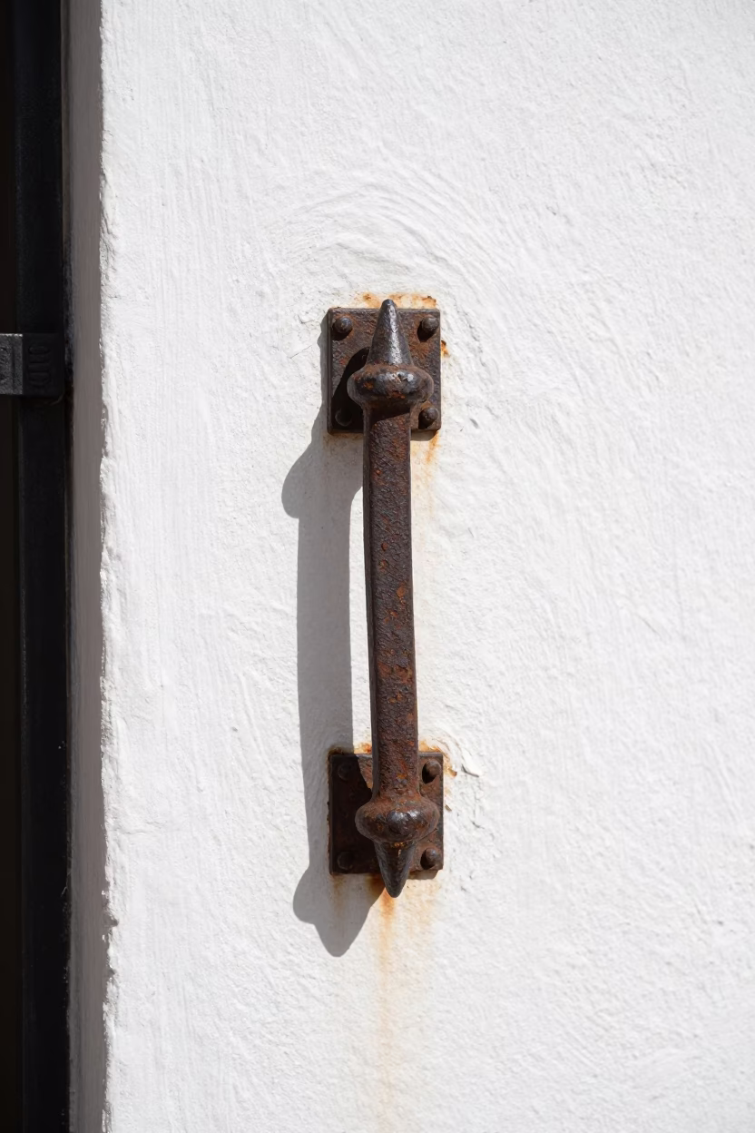 Rusted Iron Gate Handle in Seville in in Seville, Spain