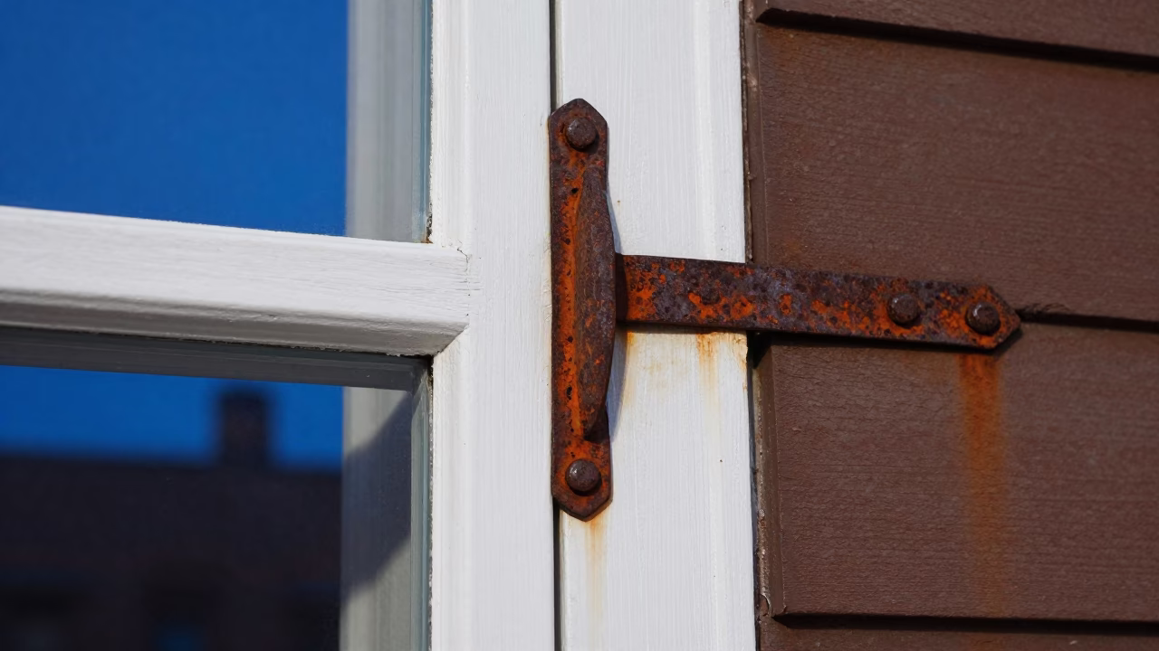 Rusted Iron Hinge in Chicago in in Chicago, United States