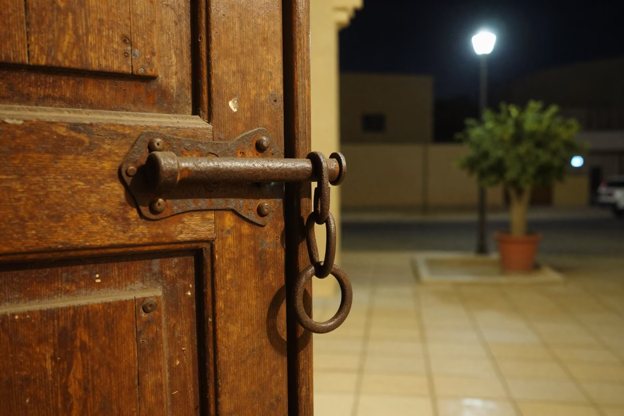 Rusted Iron Latch in Luxor in in Luxor, Egypt