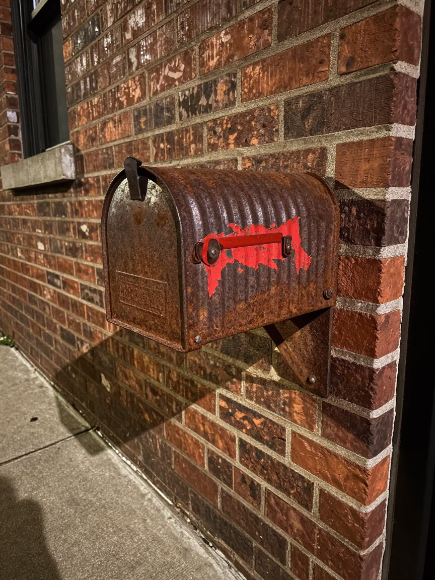 Rusted Iron Mailbox in Philadelphia in in Philadelphia, United States