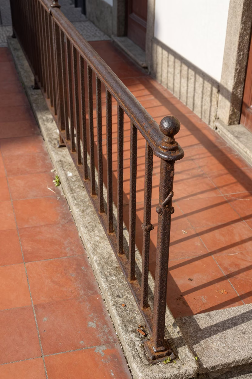 Rusted Iron Stair Rail in Porto in in Porto, Portugal